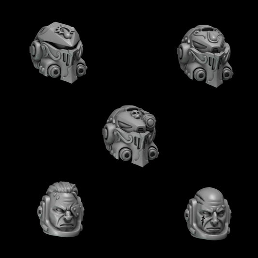 3d Printed Crimson Lords Heavy Armor Helmets x10 by Greytide Studio