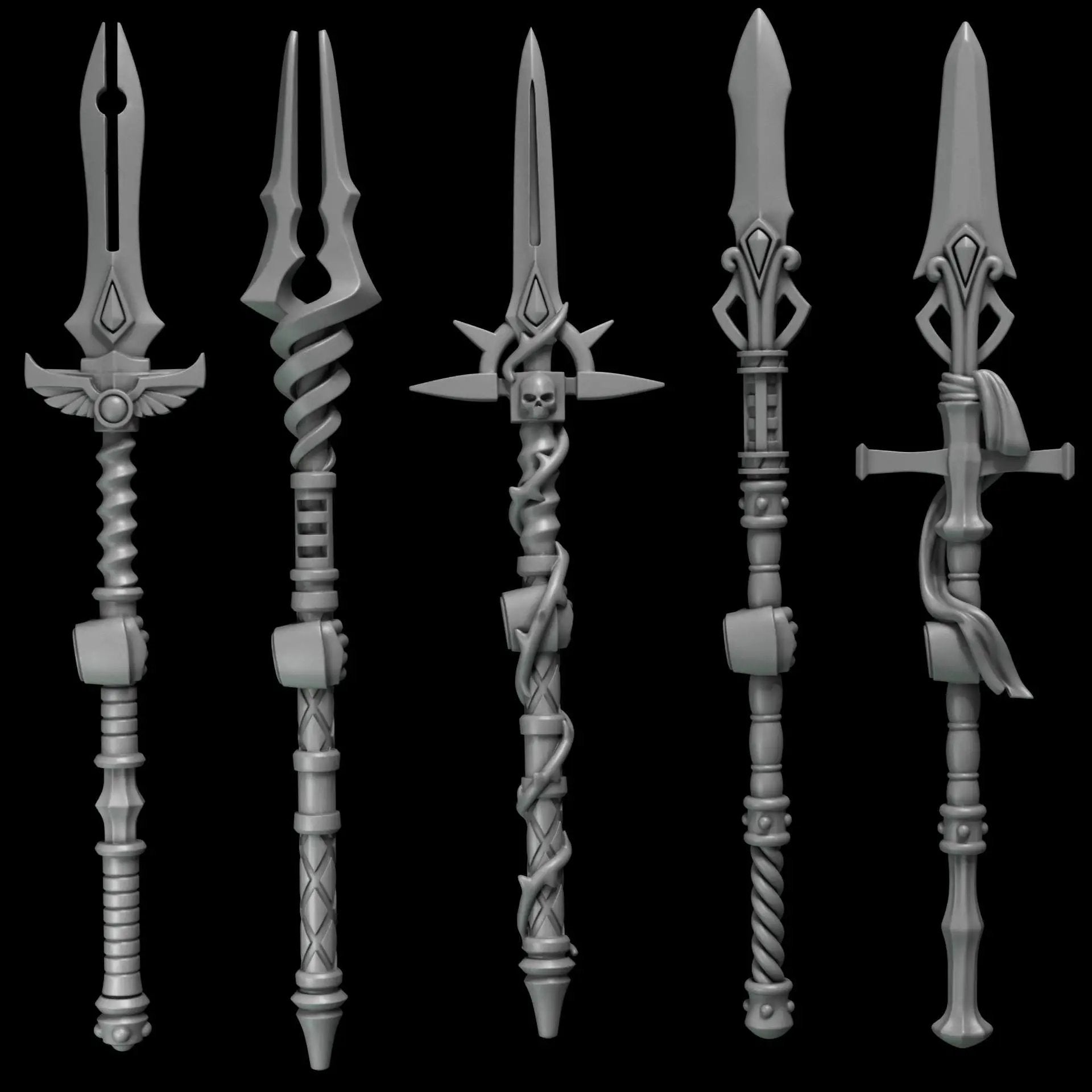 3d Printed Crimson Lords Spears x10 by Greytide Studio by Last Hope Miniatures