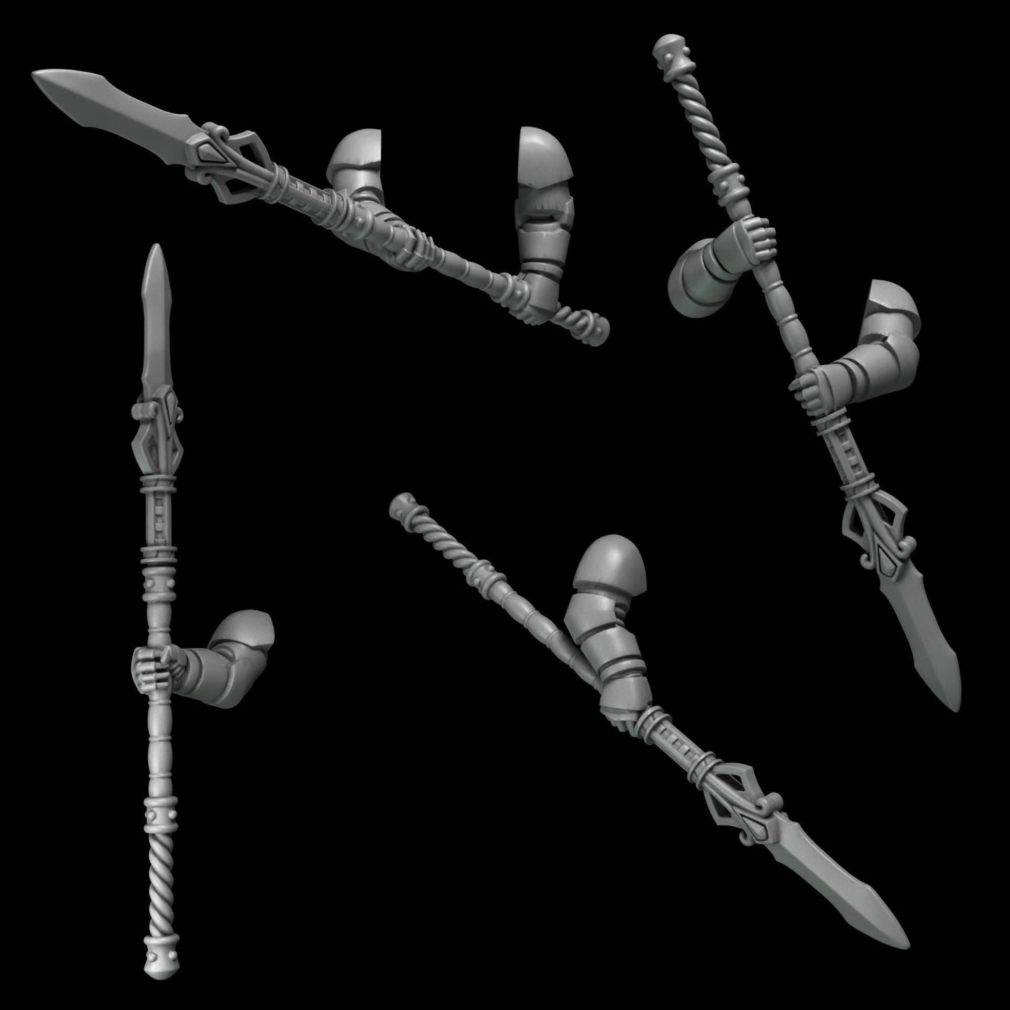 3d Printed Crimson Lords 2 Handed Spear Set  by Greytide Studio