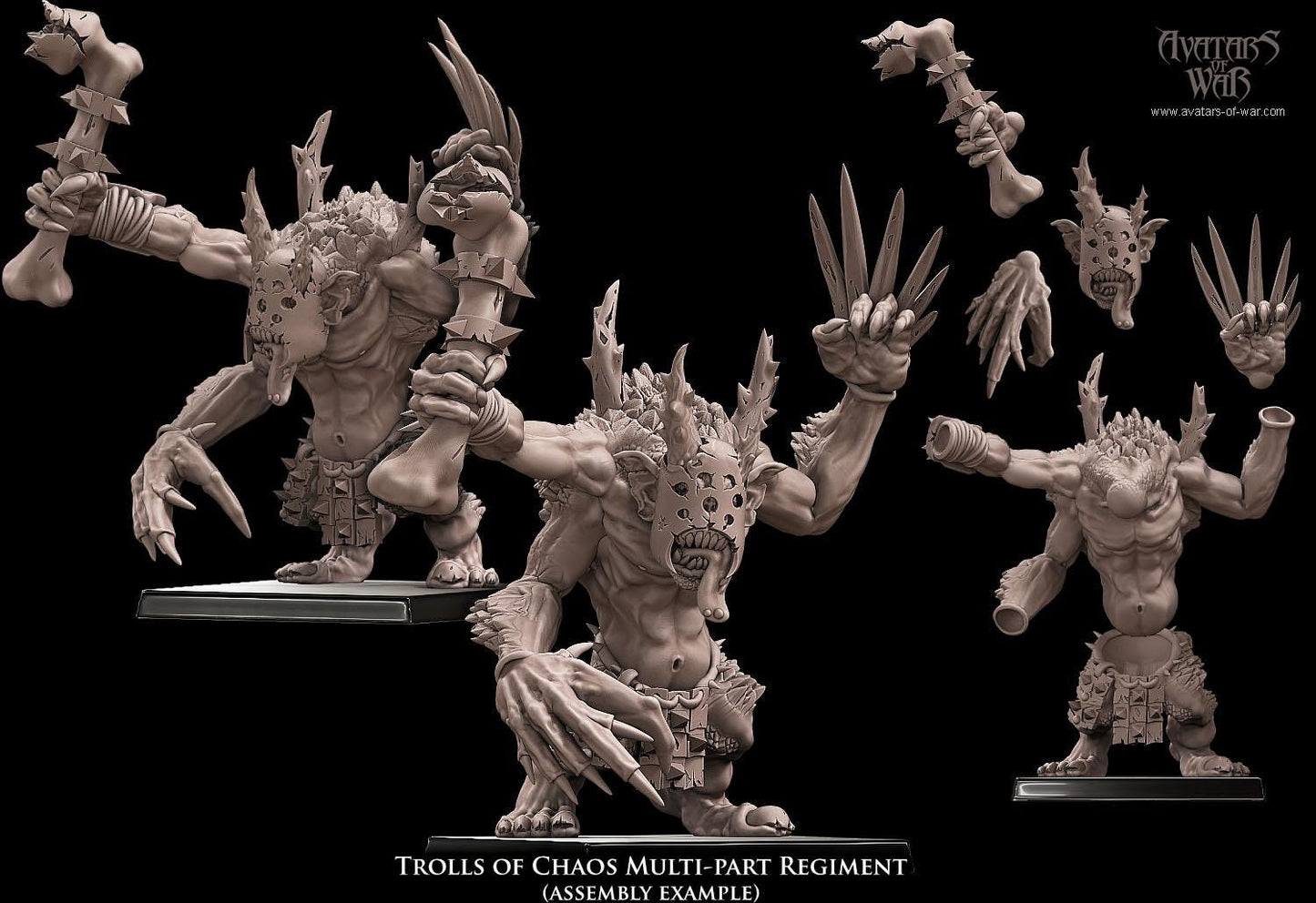 3D printed Trolls of Chaos x5 by Avatars of War