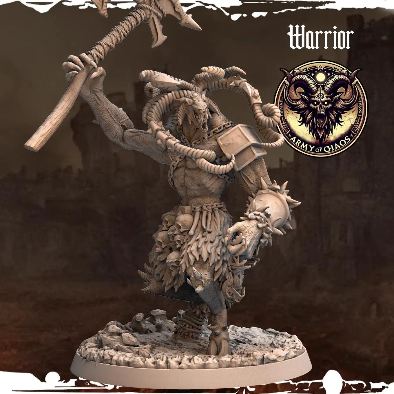 3D printed Chaos Beast Warriors miniature by Last Hope Miniatures from Monolith Arts, detailed fantasy creature figures.
