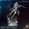 3D printed Widow of Ael-Asinde miniatures from Archvillain Games by Last Hope Miniatures, featuring detailed sculpting and intricate design.