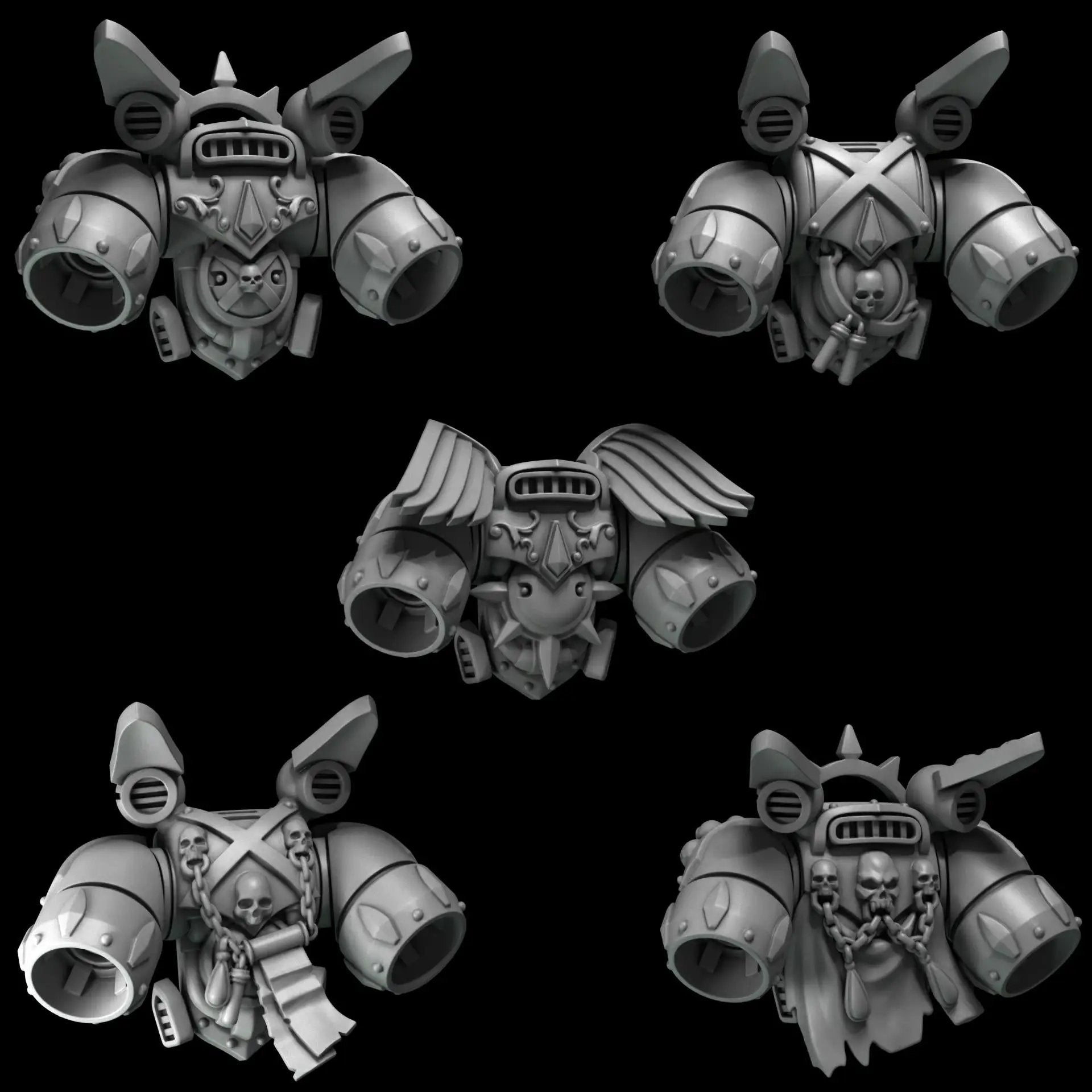 3d Printed Crimson Lords Jetpack Set #2 by Greytide Studio by Last Hope Miniatures