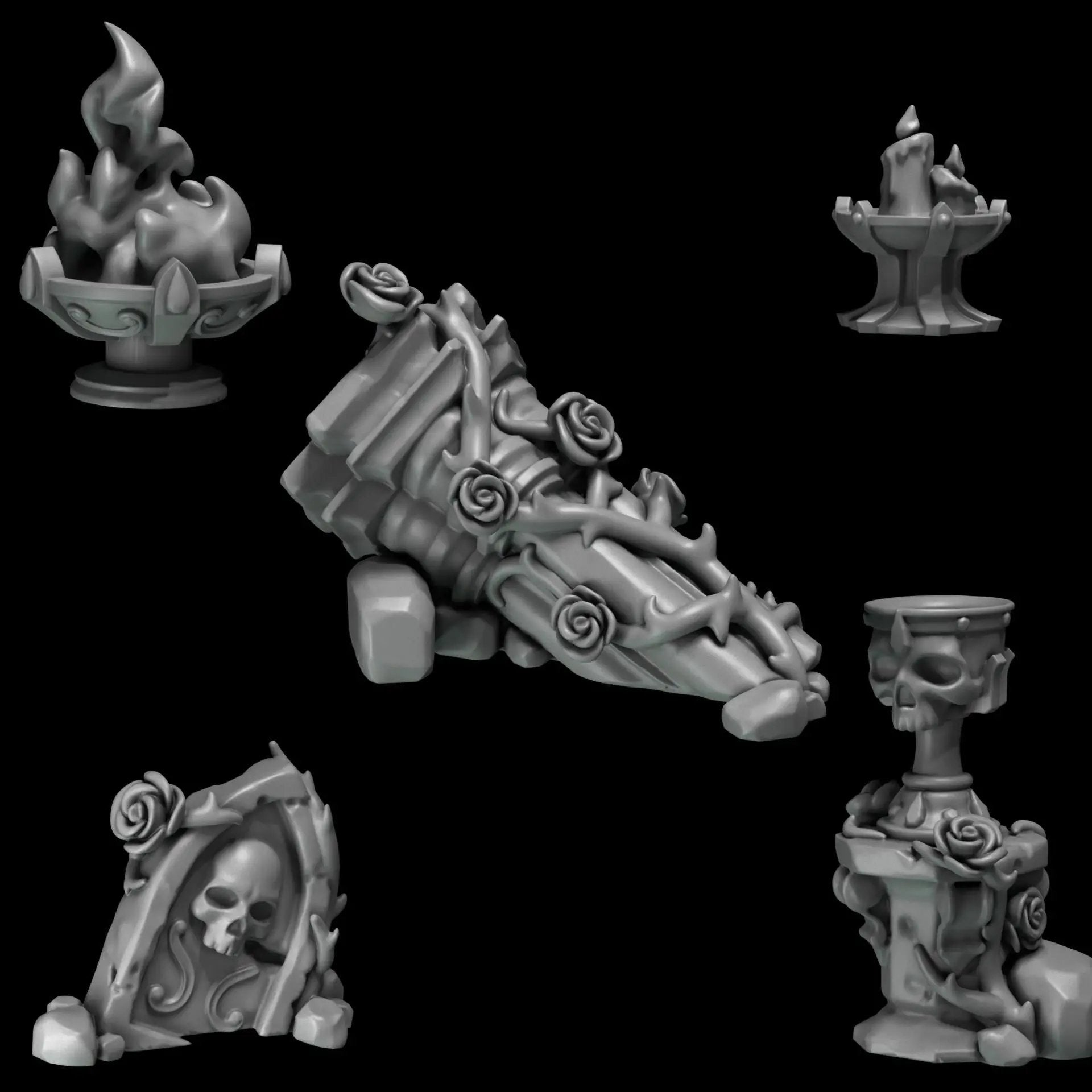 3d Printed Crimson Lords Basing Bits by Greytide Studio by Last Hope Miniatures
