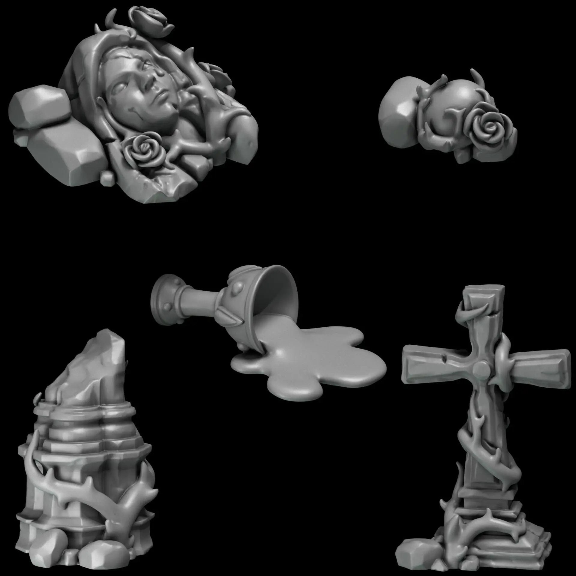3d Printed Crimson Lords Basing Bits by Greytide Studio by Last Hope Miniatures