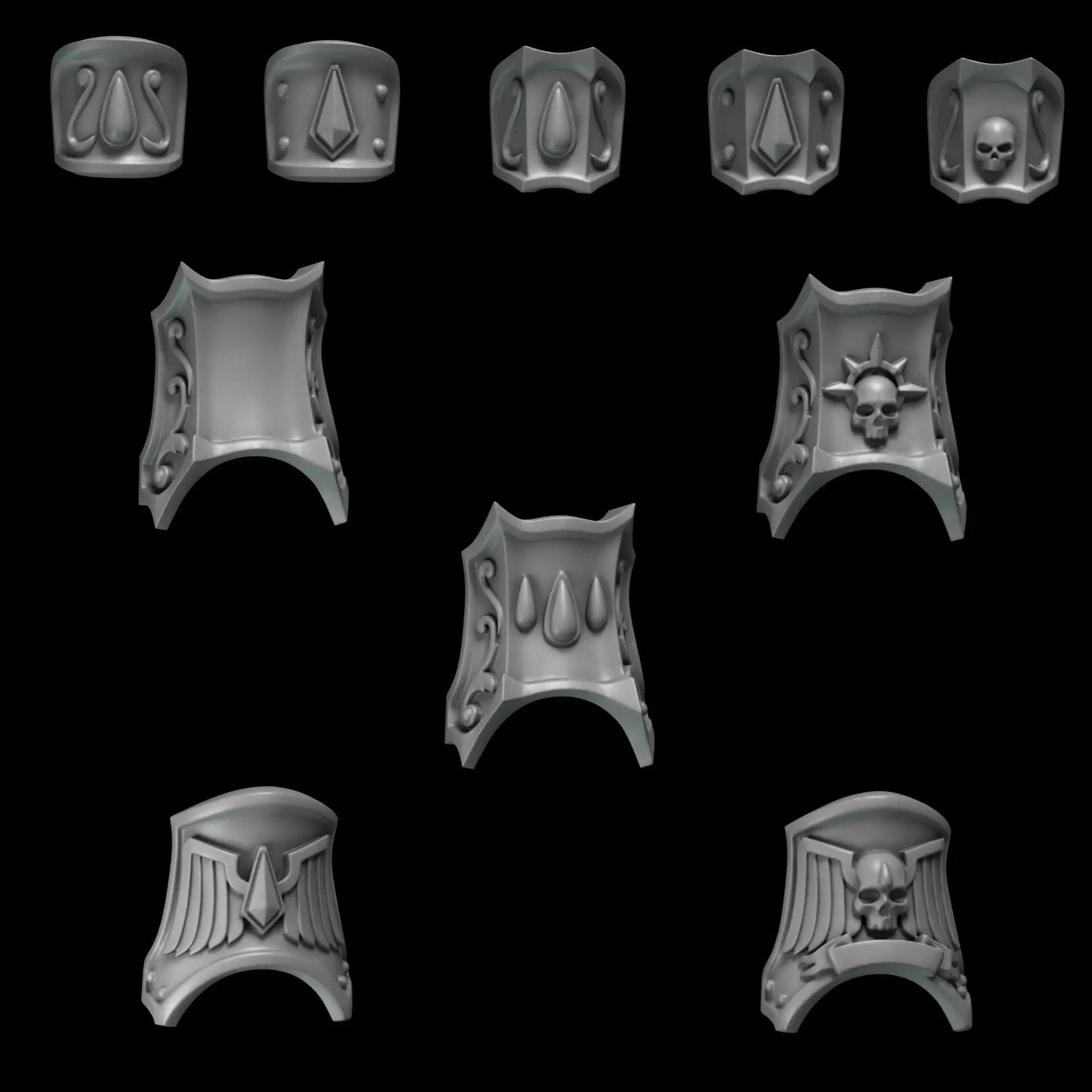 3d Printed Crimson Lords Bracers and Greaves by Greytide Studio by Last Hope Miniatures