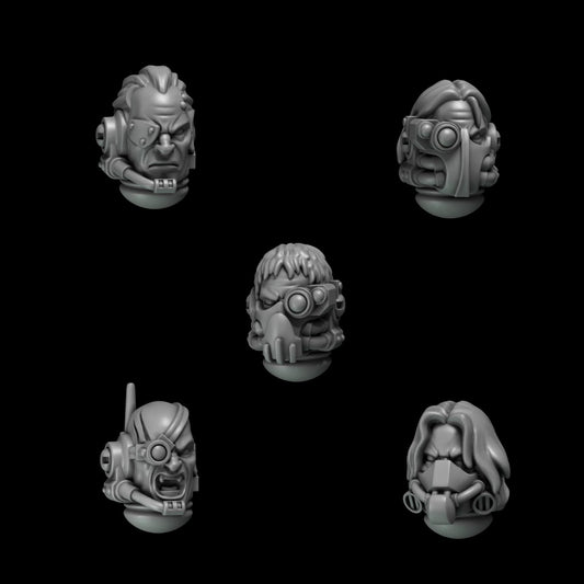 3d Printed Crimson Lords Tactical Heads x10 by Greytide Studio