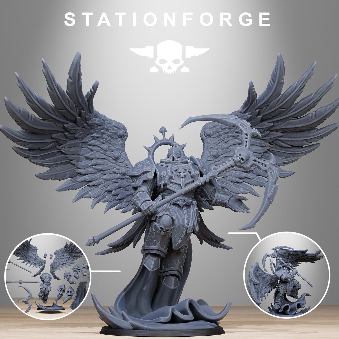 3D Printed Corrupted Archon Angel by StationForge Miniatures