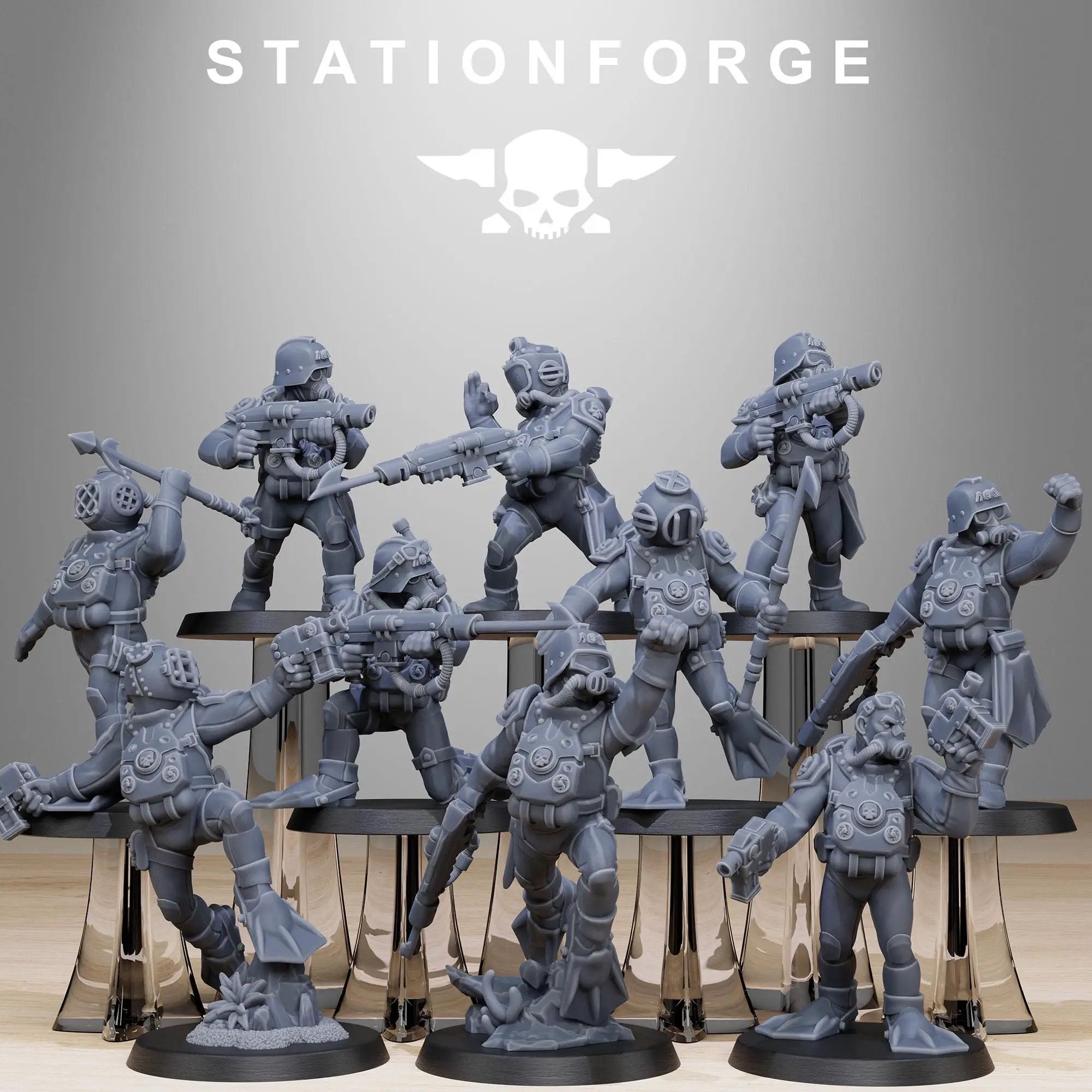 3D Printed GrimGuard Combat Divers by StationForge Miniatures by Last Hope Miniatures