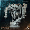 3D printed Jotungard Golem miniatures by Last Hope Miniatures for Archvillain Games, featuring detailed stone-like golem design.