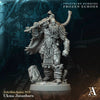 3D printed Ukma Jotunborn miniature by Last Hope Miniatures for Archvillain Games, detailed sculpt with intricate armor and weaponry.