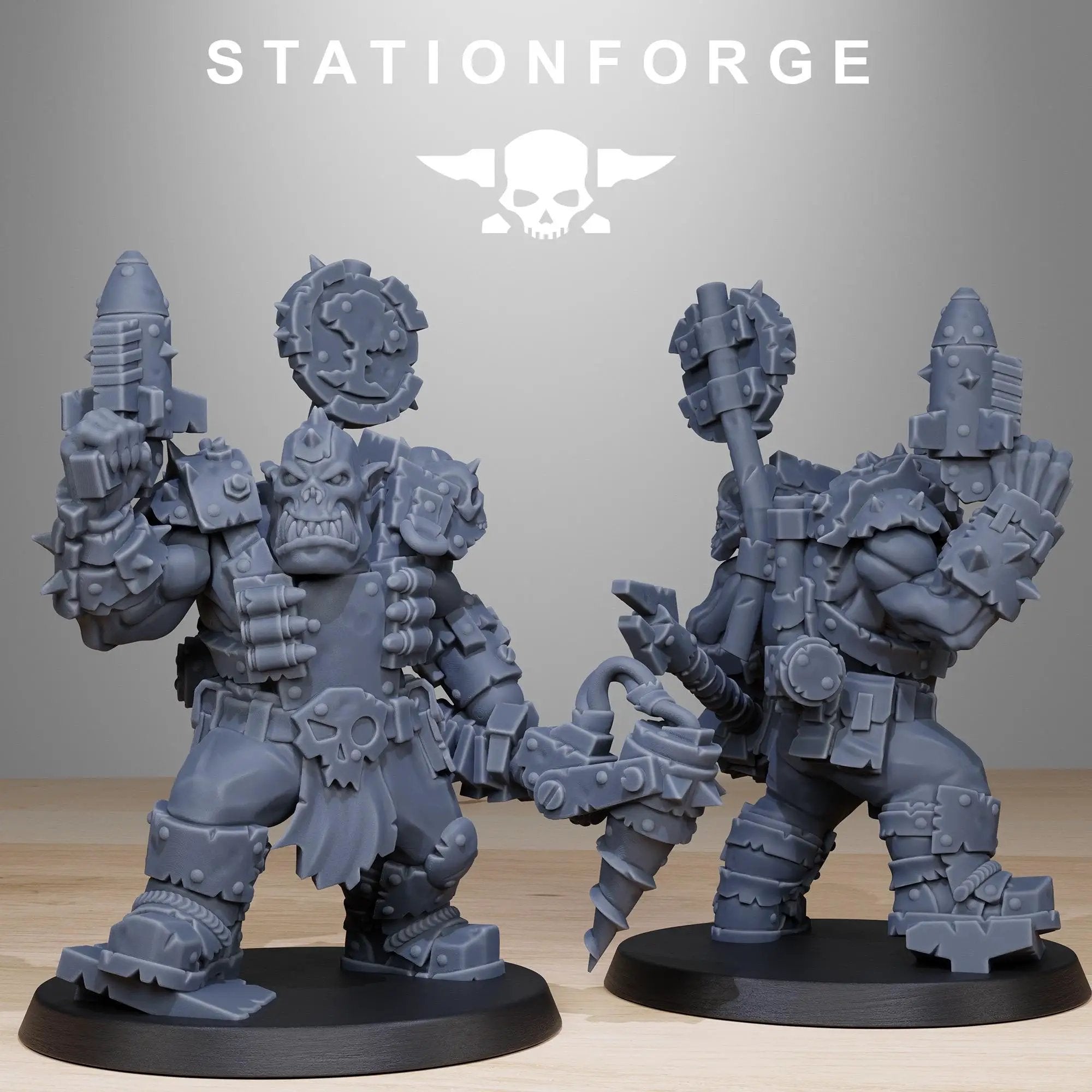 3D Printed Orkaz Smashaz by StationForge Miniatures by Last Hope Miniatures