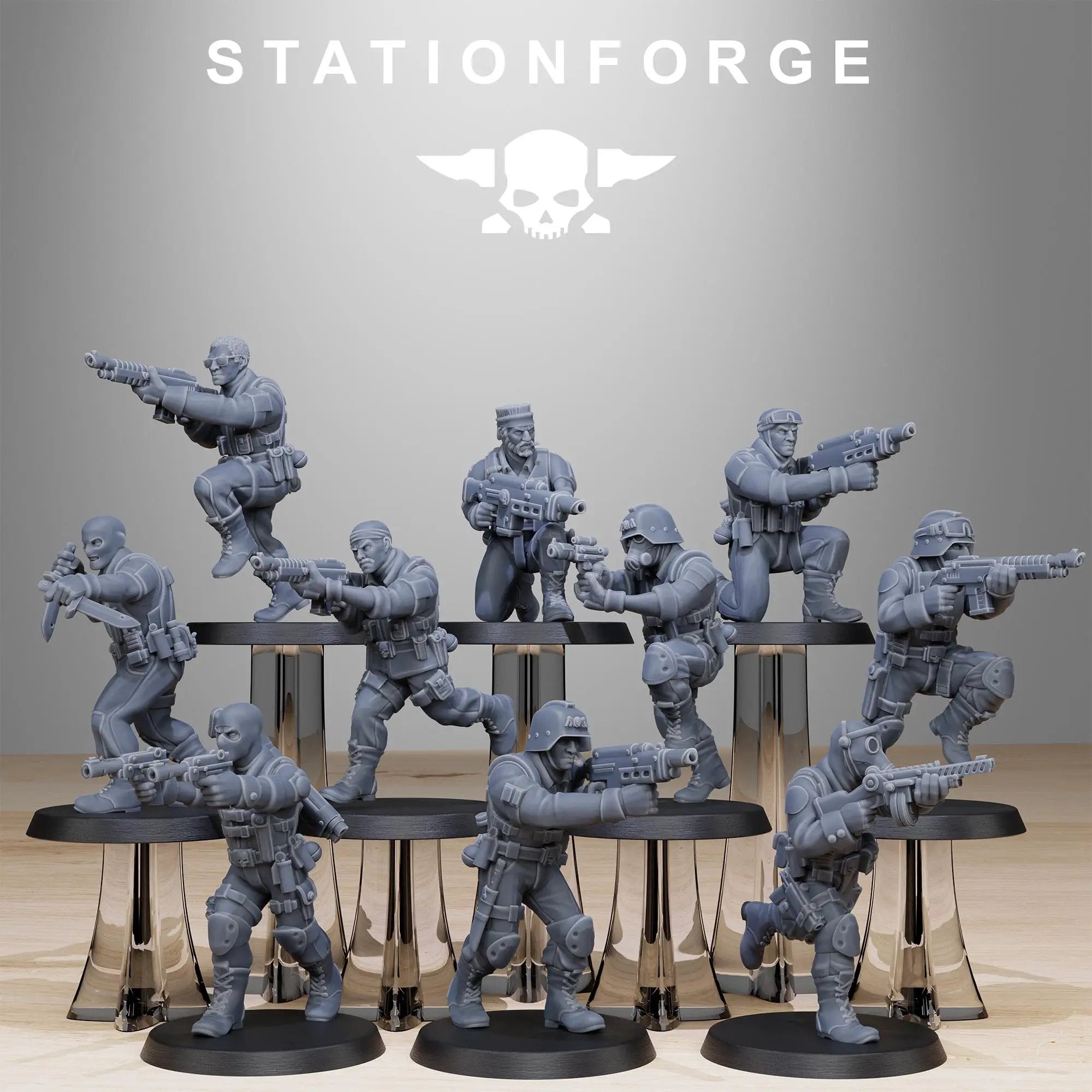 3D Printed GrimGuard Counter Terrorists by StationForge Miniatures by Last Hope Miniatures