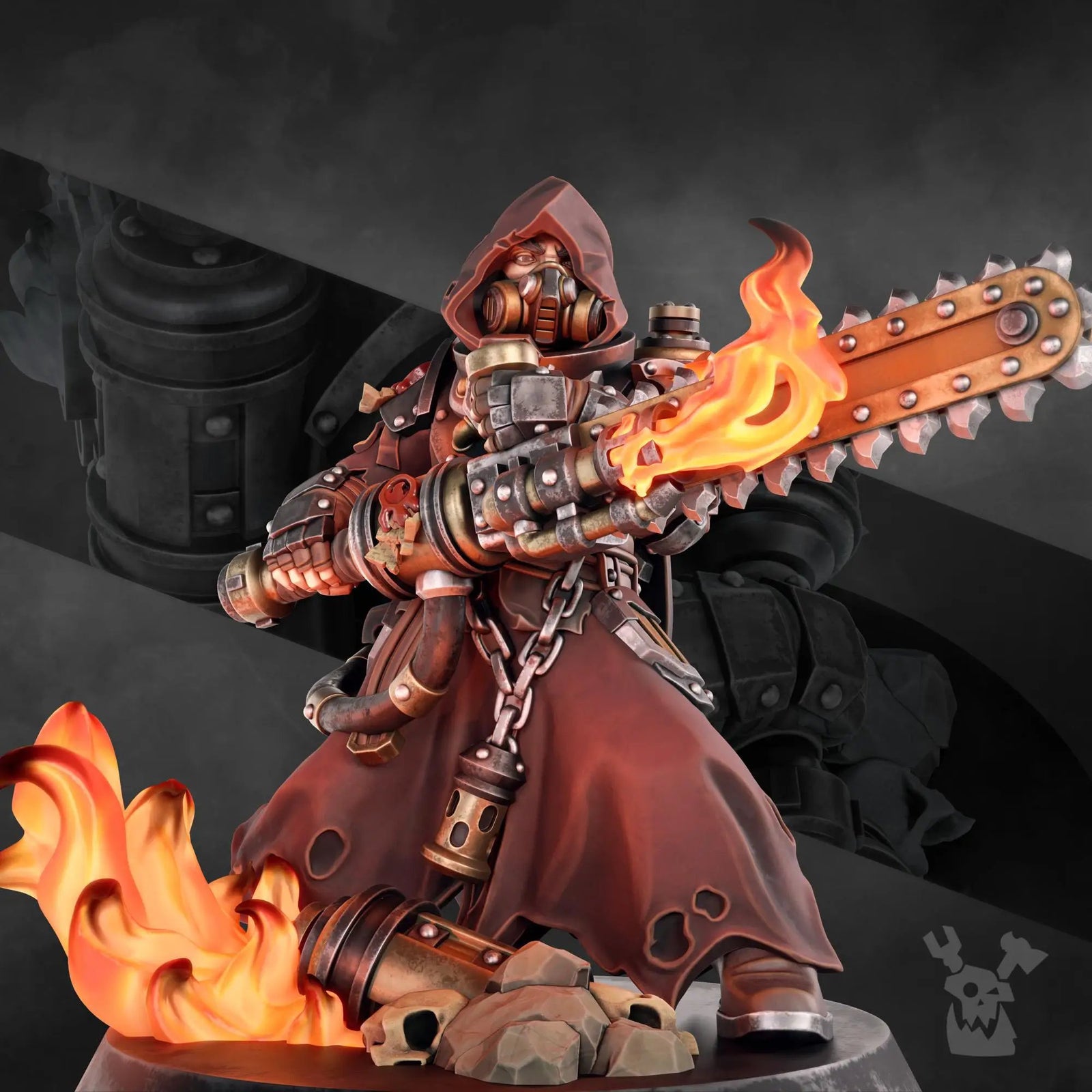 3D printed Pyro Zealot miniature by DakkaDakka Miniatures, featuring detailed sculpting and dynamic pose for tabletop gaming.