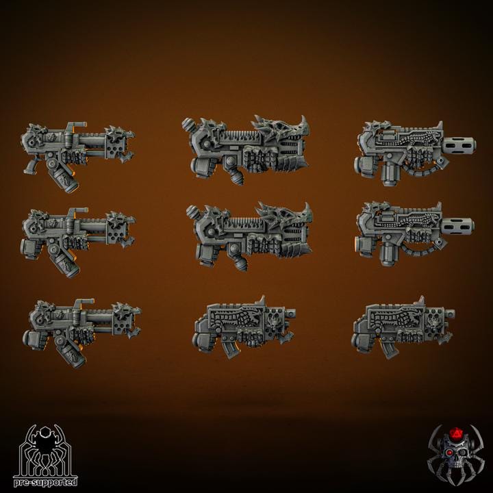 3D Printed Flame Lizards Tactical Squad Weapons by EightLegsMiniatures