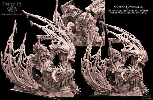 3D Printed Gorvak Bonecalled on Abyssal Wyrm by Avatars of War