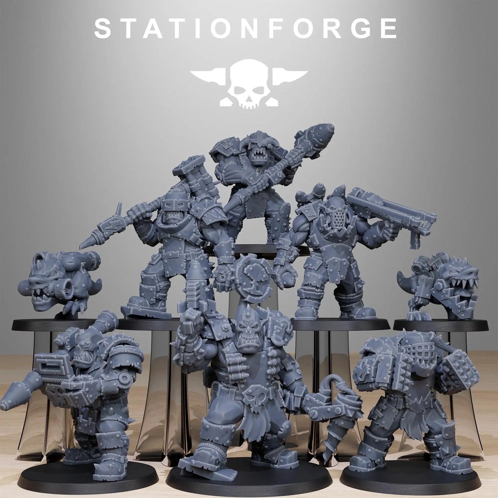 3D Printed Orkaz Smashaz by StationForge Miniatures by Last Hope Miniatures