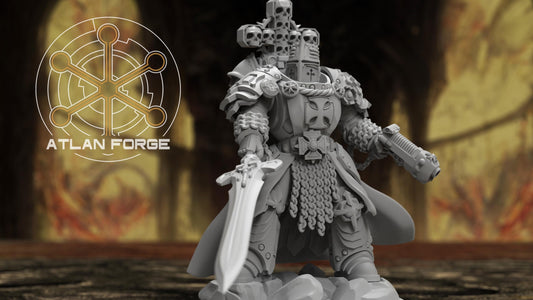 3d Printed Templar Commander by Atlan Forge Miniatures