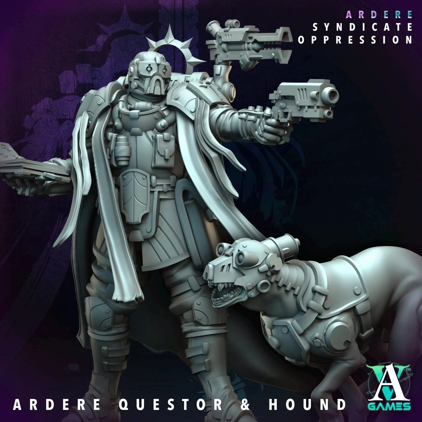 3D printed Ardere Questor miniature by Archvillain Games, detailed fantasy character from Last Hope Miniatures collection.