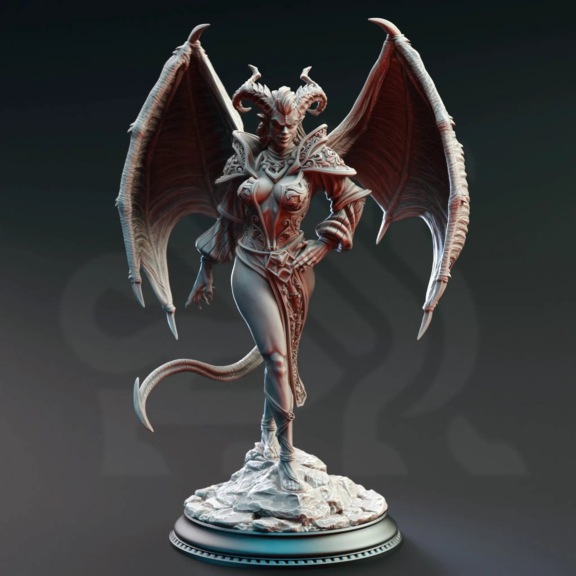 3D printed Succubus of Broken Oaths miniature by Last Hope Miniatures, featuring a detailed demon figure with intricate design.