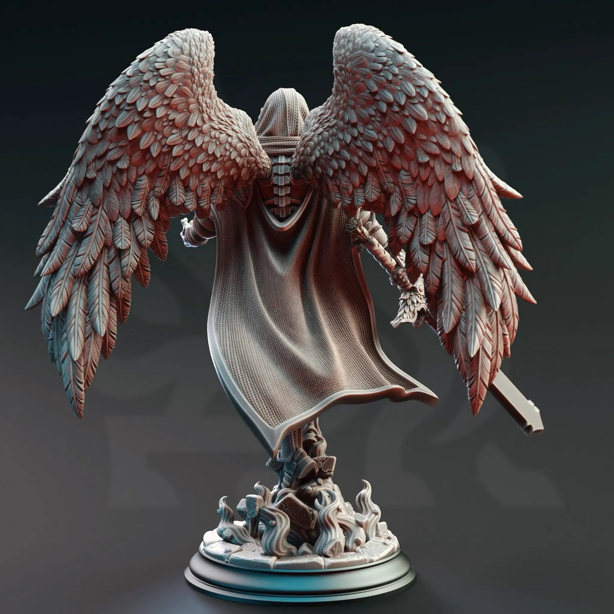 3D printed Soulreaper Angel figurine by Last Hope Miniatures, featuring detailed angelic design with dark, intricate elements.