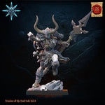 3D printed Chaos Barbarian Queen miniature by Lost Kingdom Miniatures, featuring detailed armor and fierce expression.