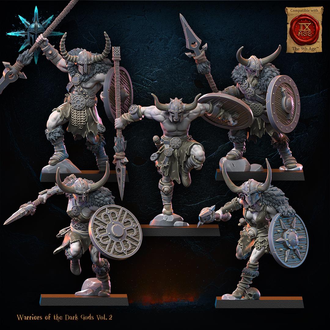 3D Printed Chaos Barbarian Regiment x10 by Lost Kingdom Miniatures