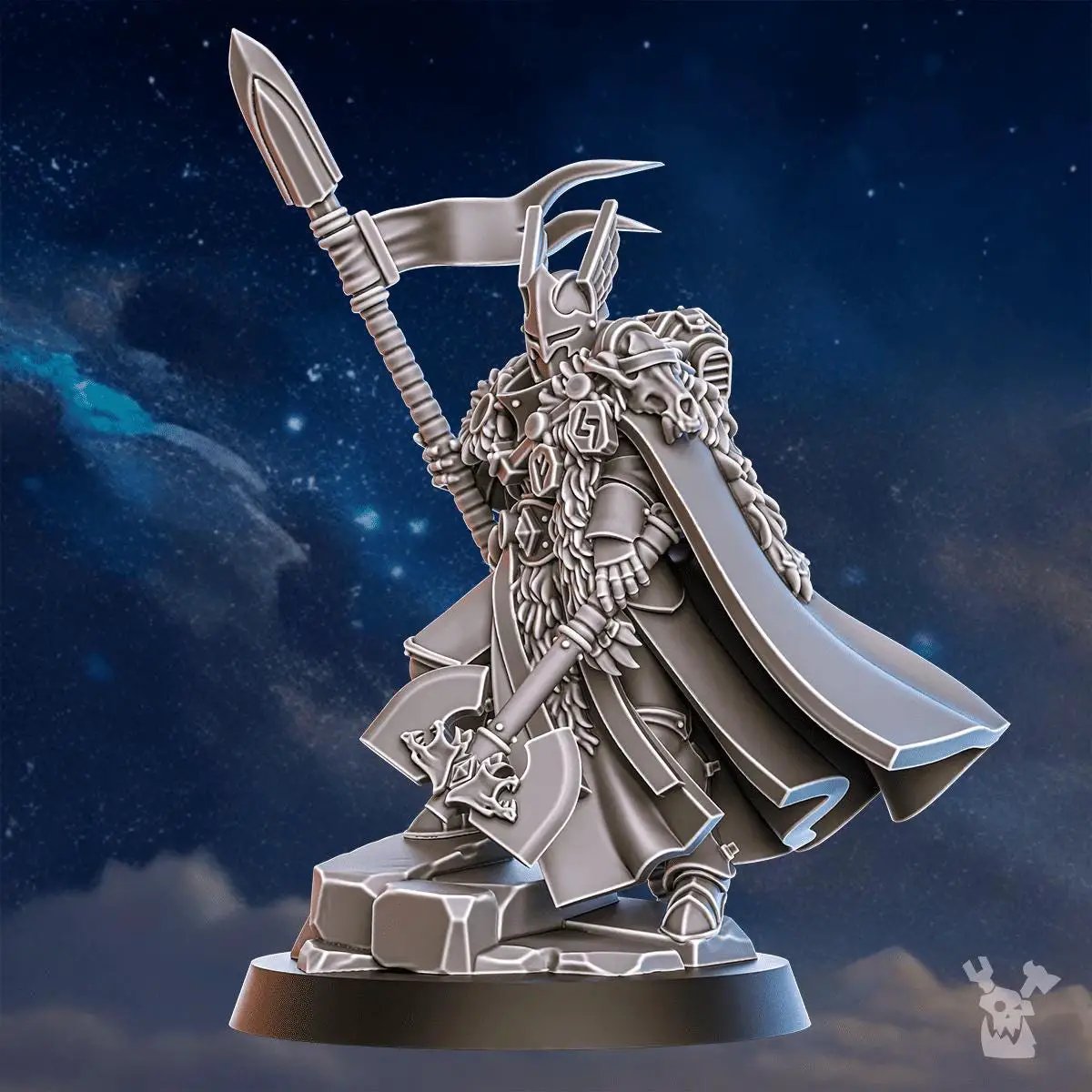3D printed Tribe Warmaster Elza miniature by Last Hope Miniatures for DakkaDakka Miniatures, detailed warrior figure with armor and weapons.