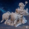 3D printed Jarl Arna on Stormchariot miniature by Last Hope Miniatures, detailed fantasy figure for tabletop gaming.