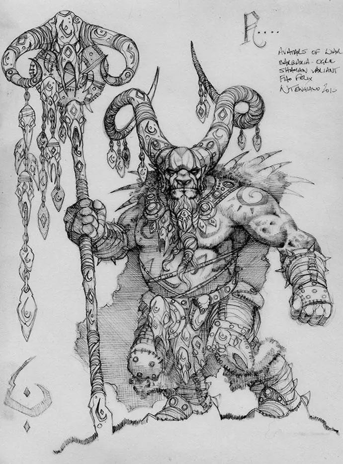 3D printed Ogre Shaman miniature by Last Hope Miniatures for Avatars of War, featuring detailed sculpting and fantasy design.