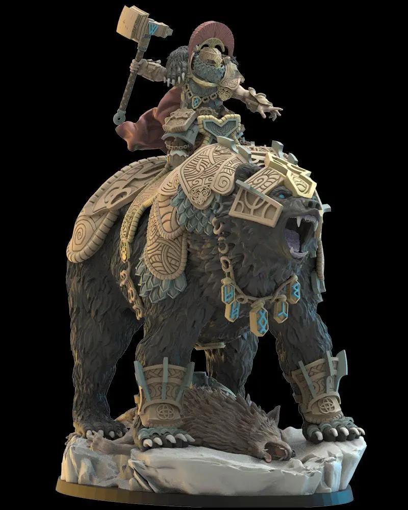 3D printed Bofarr Dwarf Commander miniature by Lost Kingdom Miniatures, featuring detailed armor and weaponry.