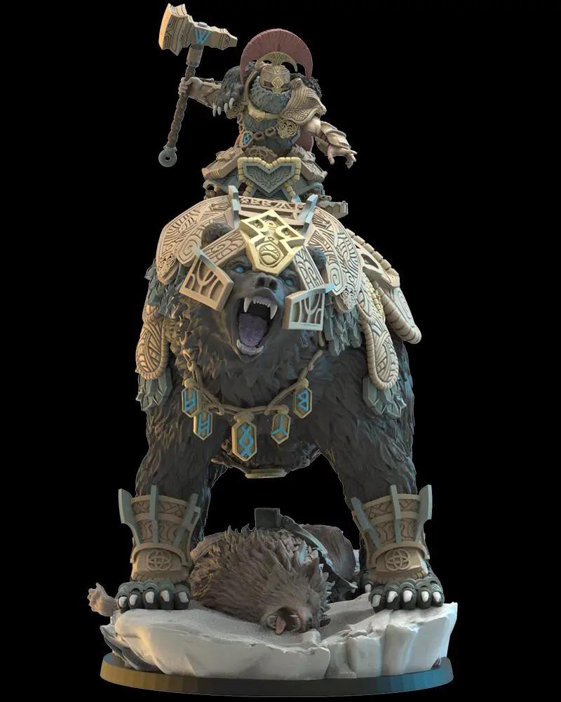 3D printed Dwarf Commander Bofarr miniature by Last Hope Miniatures, detailed dwarf figure with armor and weapon, fantasy tabletop game.