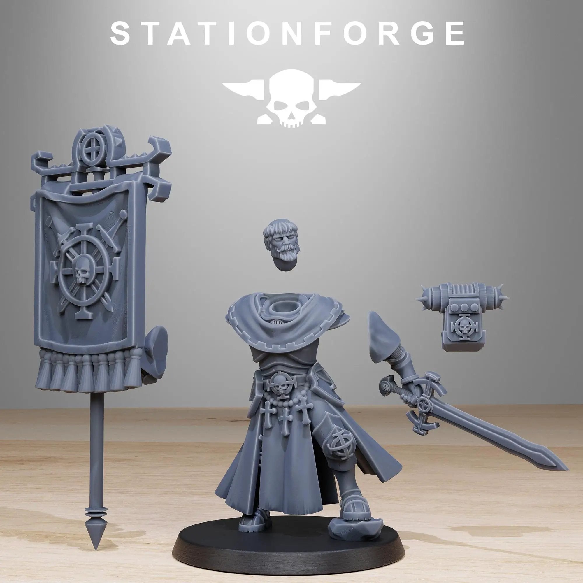 3D Printed Vodalites Flag Bearer by StationForge Miniatures by Last Hope Miniatures