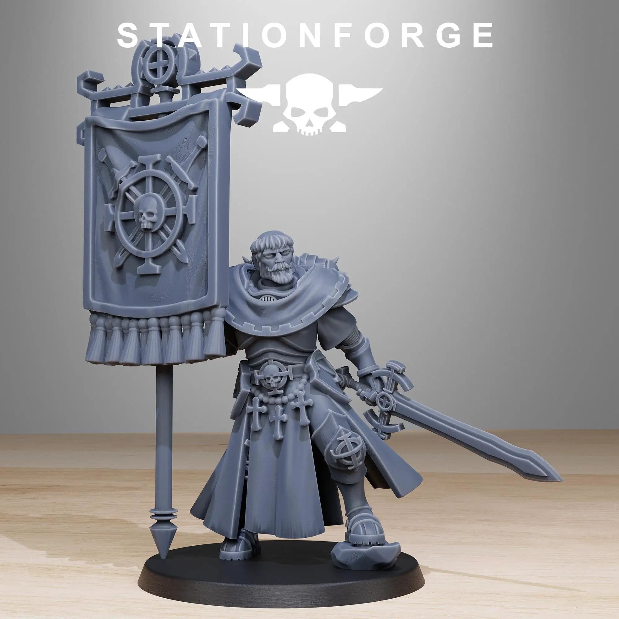 3D Printed Vodalites Flag Bearer by StationForge Miniatures by Last Hope Miniatures