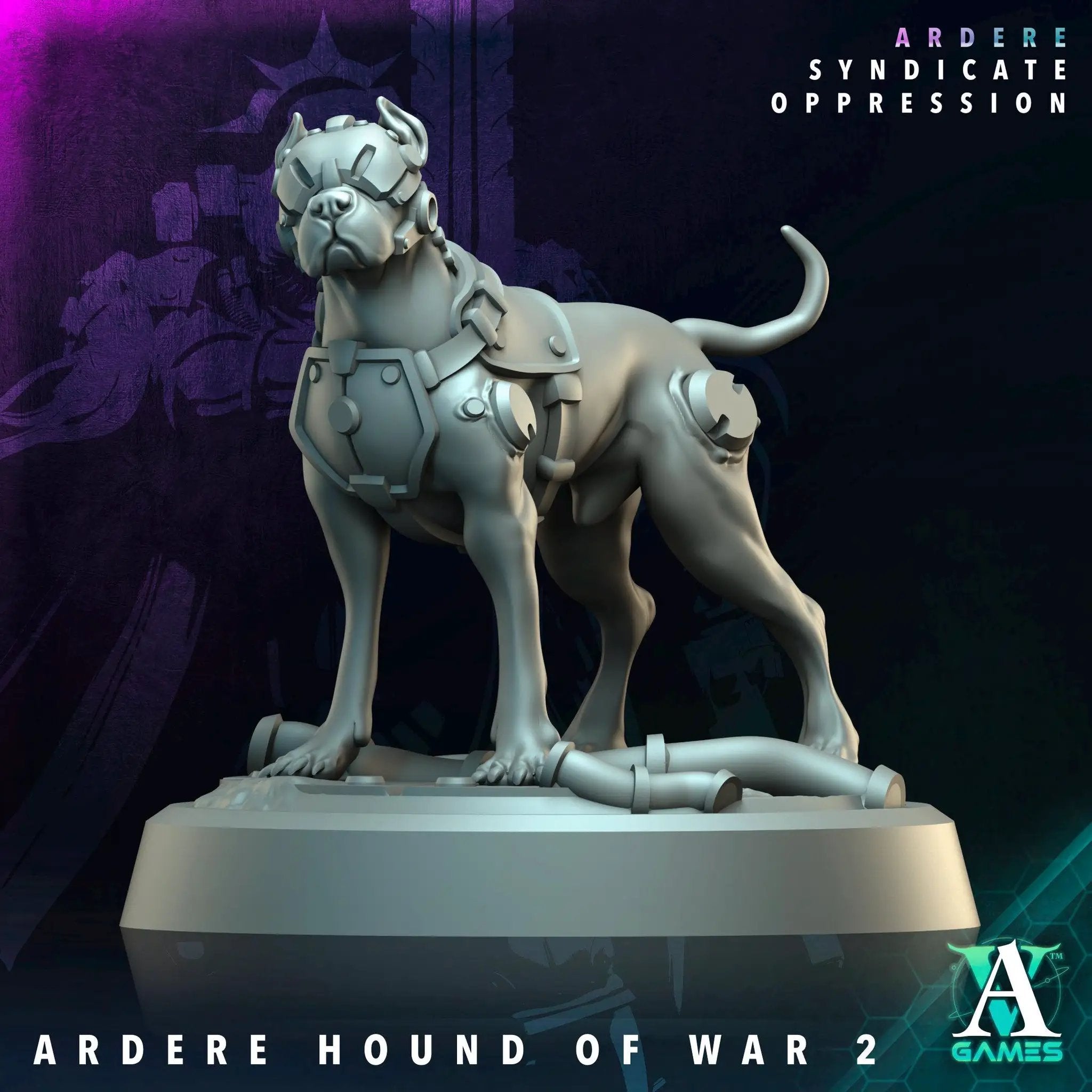 3D printed Ardere Warhounds miniatures by Last Hope Miniatures for Warhounds tabletop game, shown in detailed close-up.