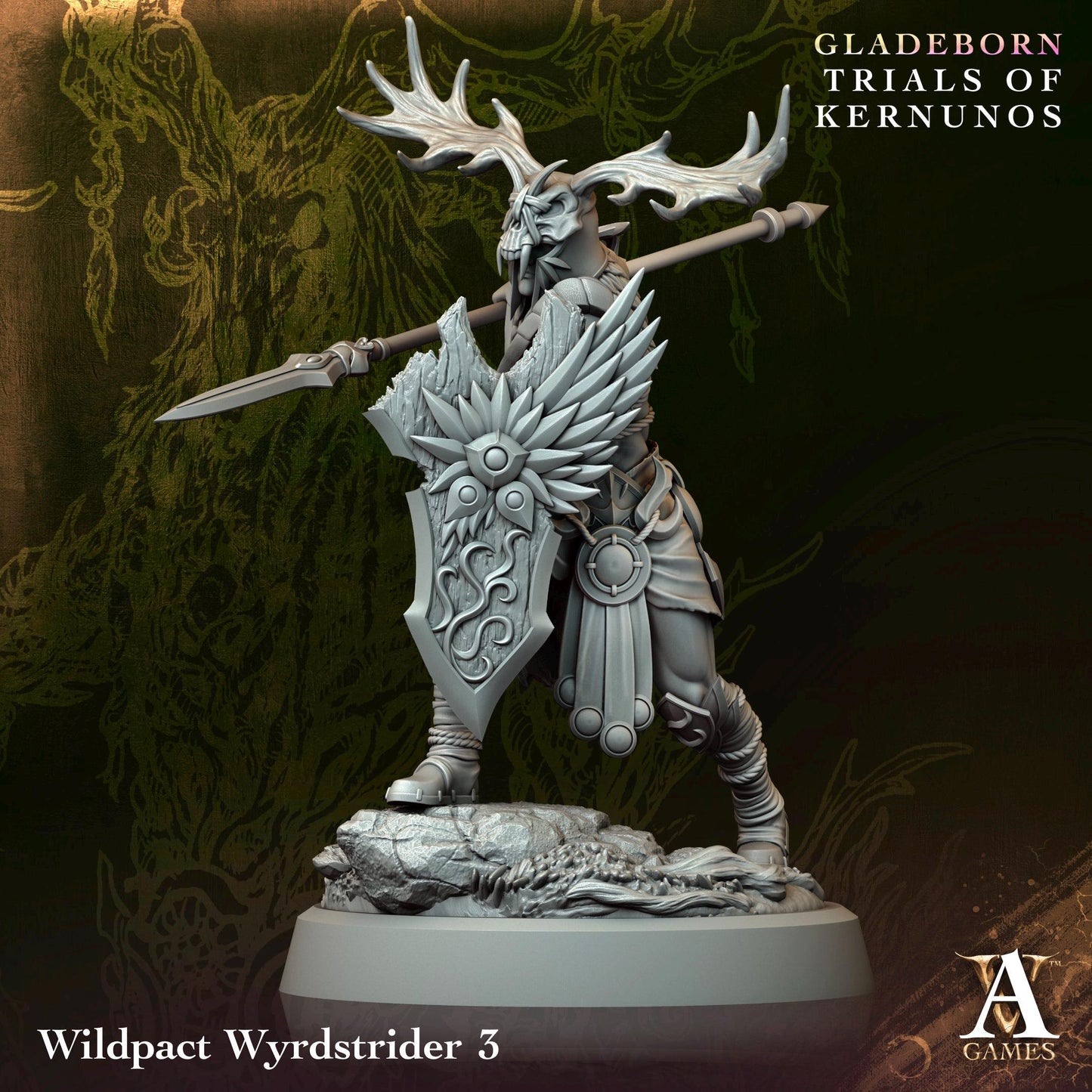 3D Printed Wildpact Wyrdstriders by Archvillain Games