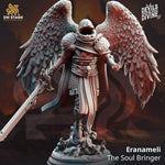 3D printed Soulreaper Angel figurine by Last Hope Miniatures, featuring detailed wings and dark fantasy design.