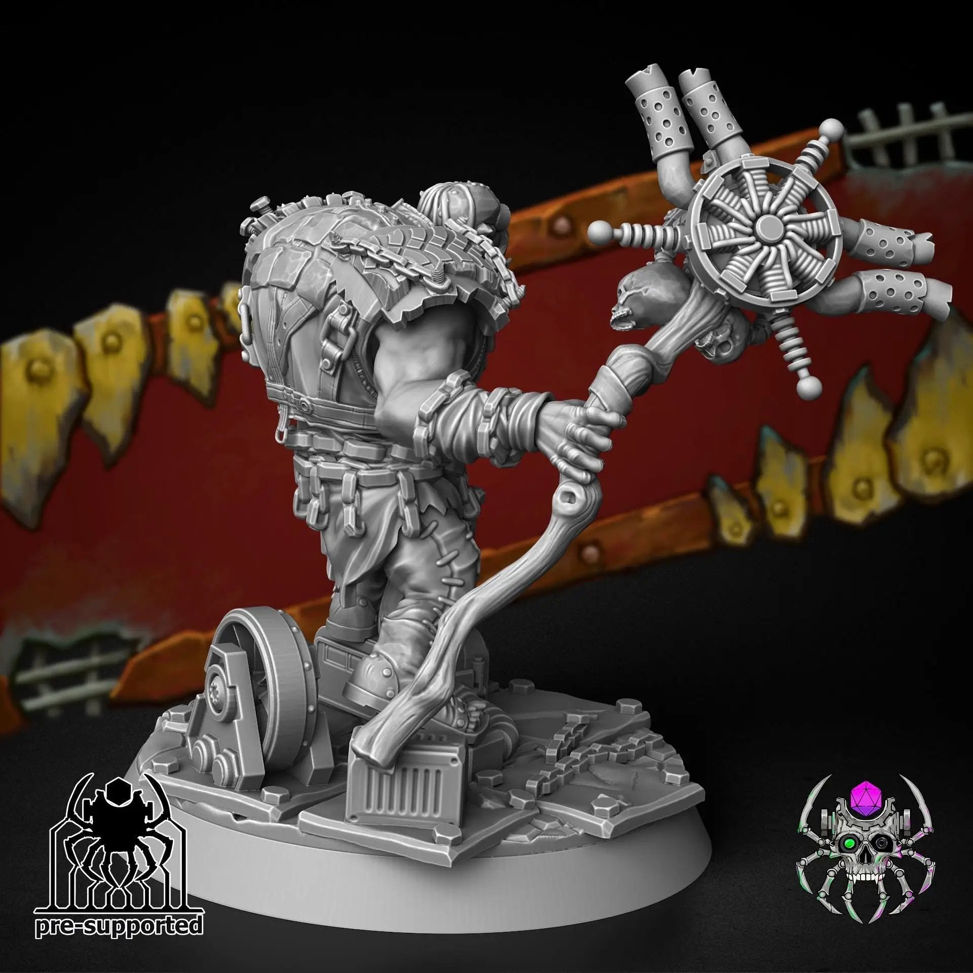 3D printed Storm Caller Ork miniature by Last Hope Miniatures for Eightlegs Miniatures, detailed orc figure with storm-themed armor.