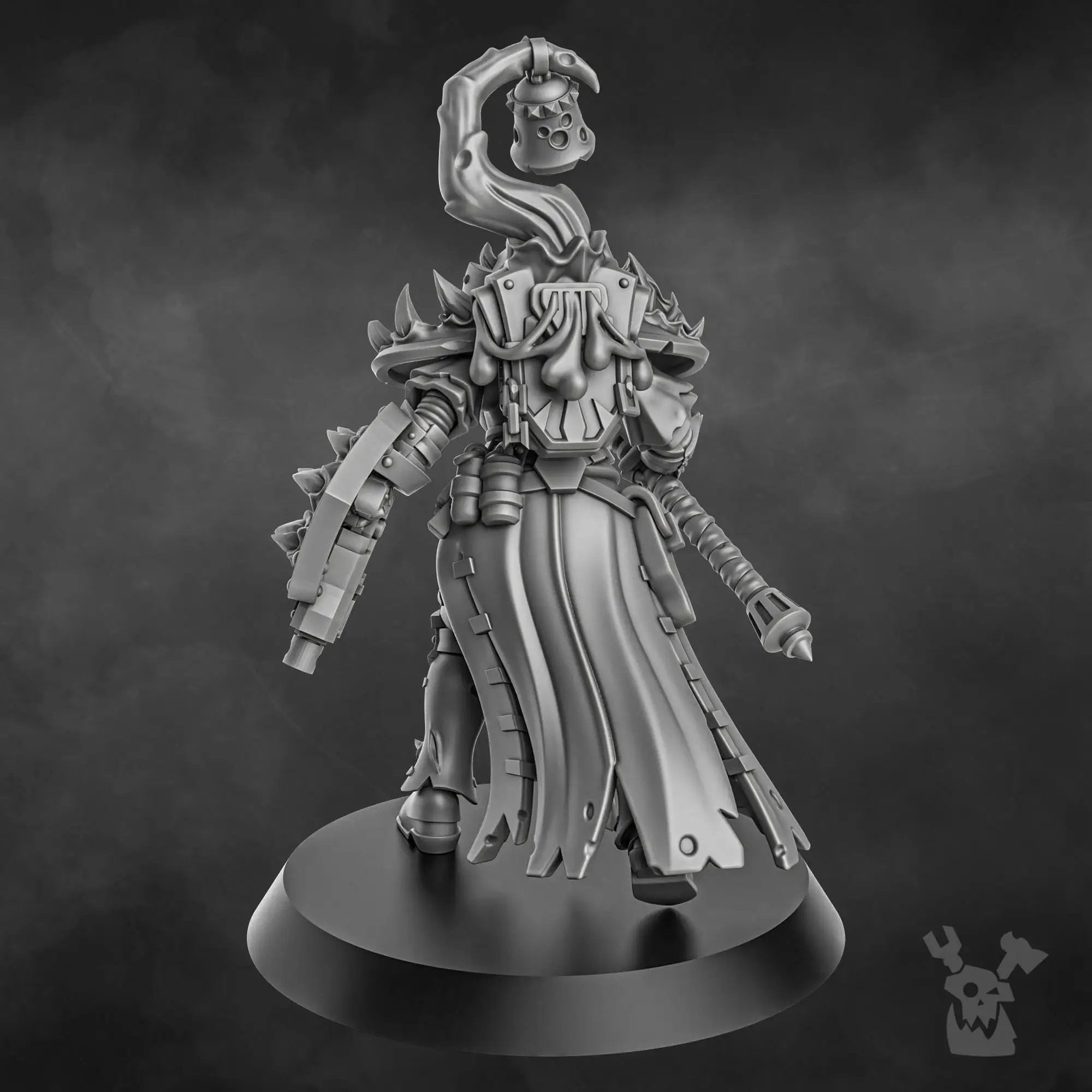 Five 3D printed Blightshield Witch Squad miniatures by DakkaDakka Miniatures, detailed models for tabletop gaming by Last Hope Miniatures.