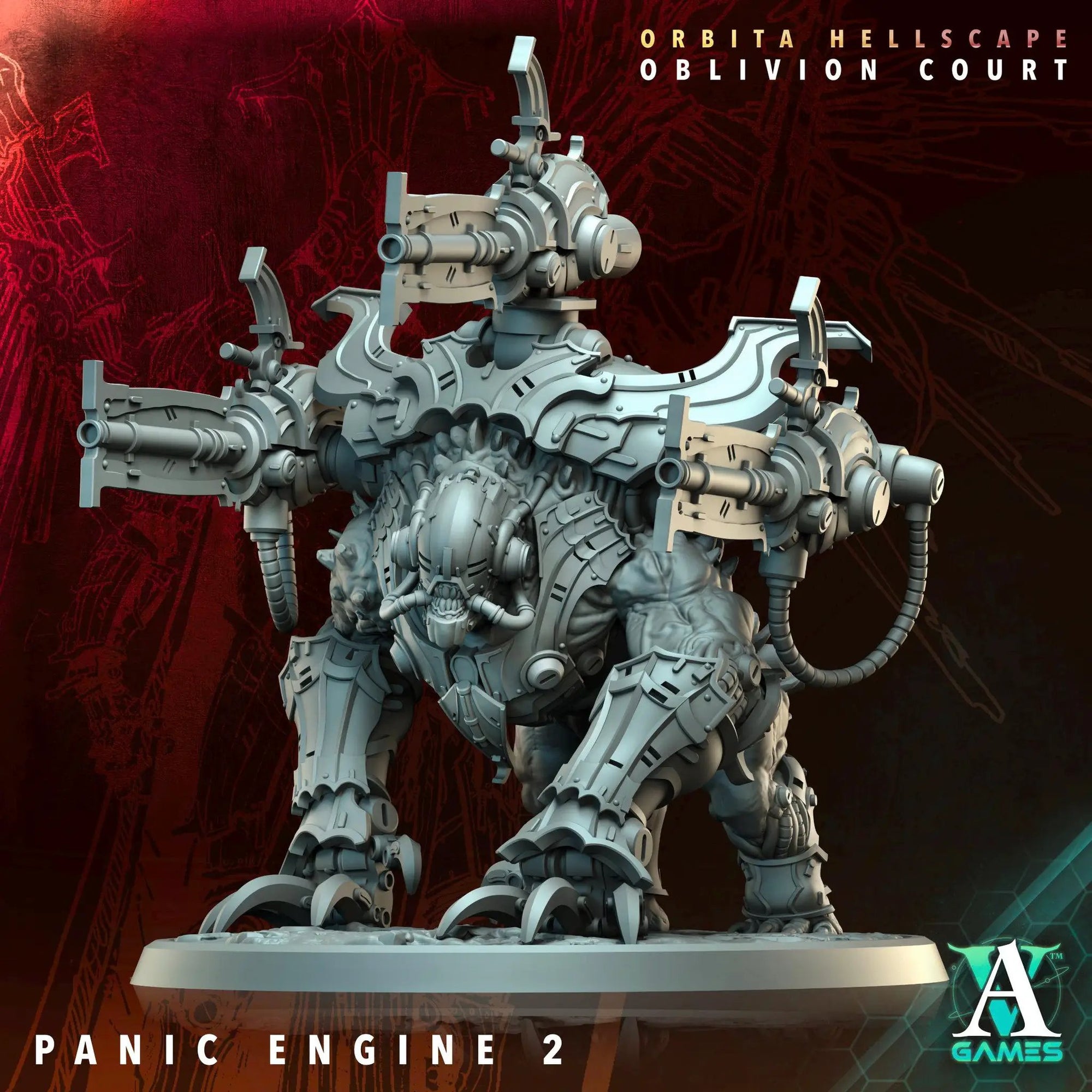 3D printed Panic Engine miniature by Last Hope Miniatures, featuring intricate details and mechanical design for tabletop gaming.