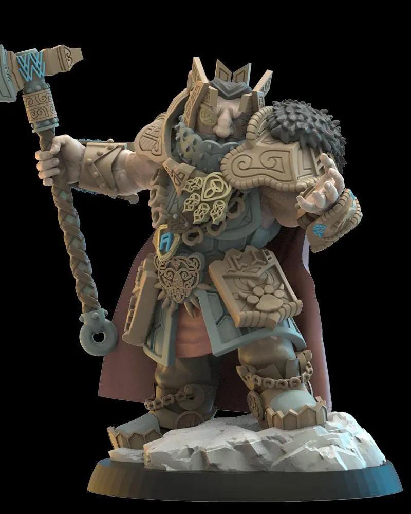3D printed Thordin, The One Eyed Dwarf miniature by Lost Kingdom Miniatures, shown in detailed close-up with textured surface.