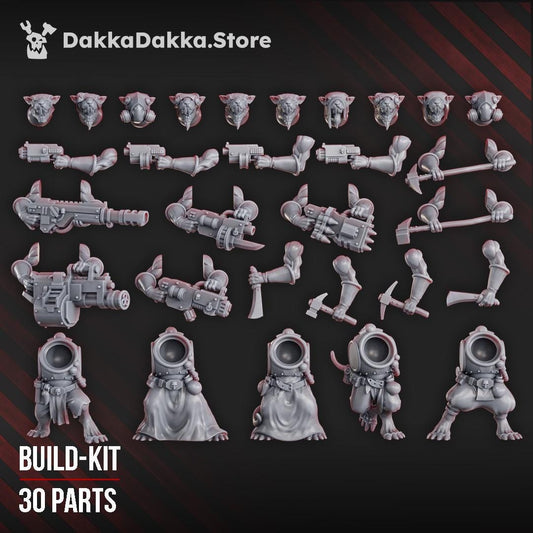 3D Printed Rat Miner Swarm by DakkaDakka Miniatures