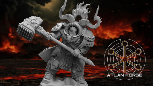 3d Printed Dragon Knights Inferno Captain by Atlan Forge Miniatures