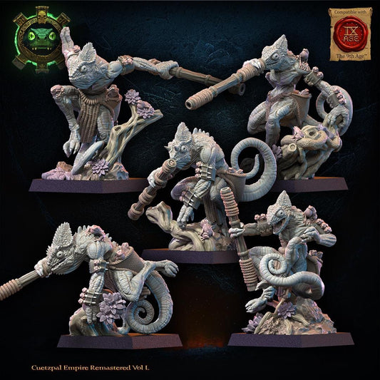 3d Printed Lizard Kin Blowpipe Regiment by Lost Kingdom Miniatures