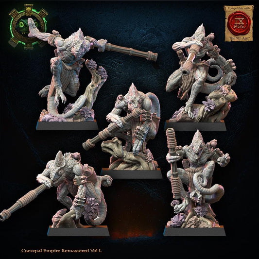 3d Printed Lizard Kin Blowpipe Regiment by Lost Kingdom Miniatures