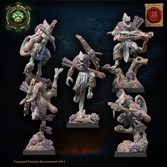 3d Printed Lizard Kin Archer Regiment by Lost Kingdom Miniatures
