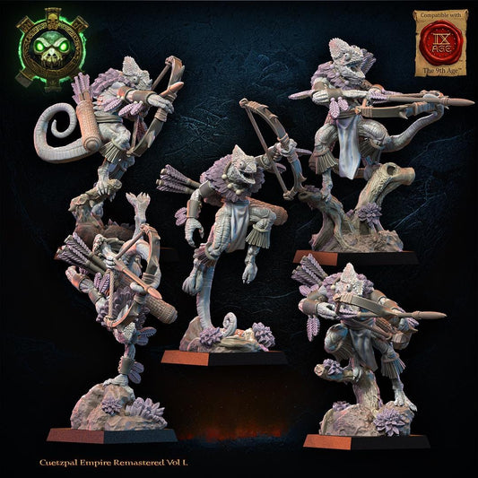 3d Printed Lizard Kin Archer Regiment by Lost Kingdom Miniatures