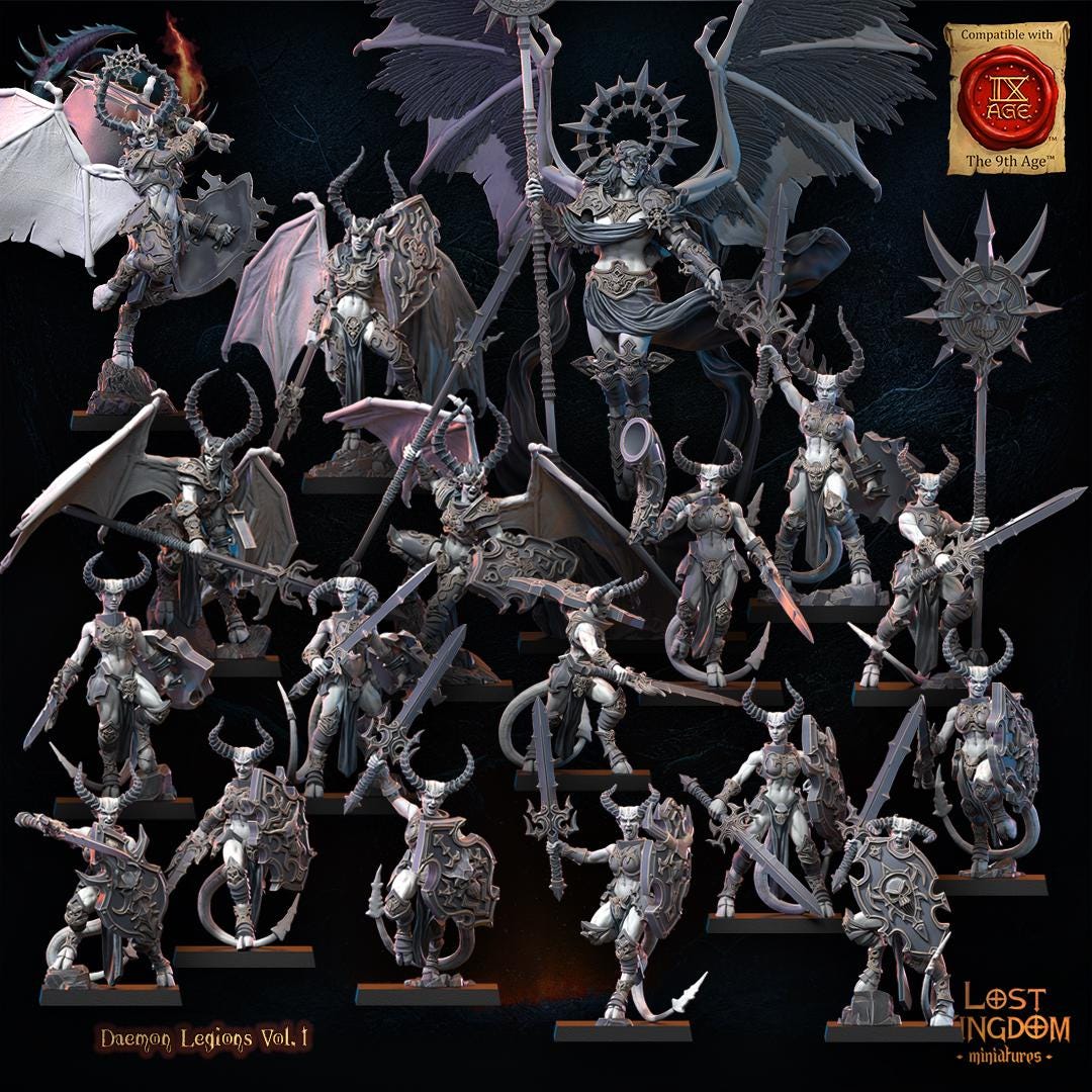3D Printed Succubi Squad x10 by Lost Kingdom Miniatures