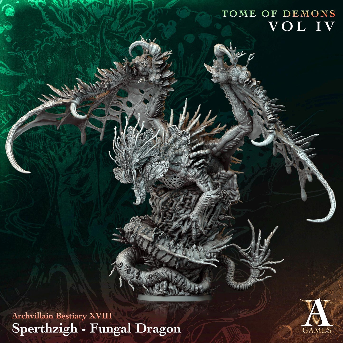 3D Printed Fungal Dragon by Archvillain Games