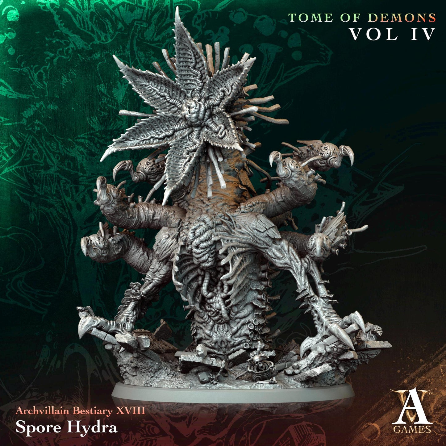 3D Printed Spore Hydra by Archvillain Games